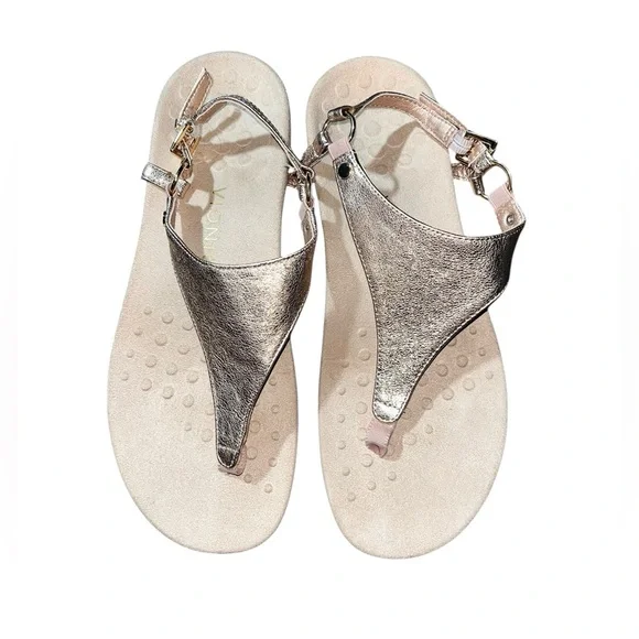 Vionic Kirra Rose Gold Metallic Comfort Sandals Size 9 - Picture 2 of 5